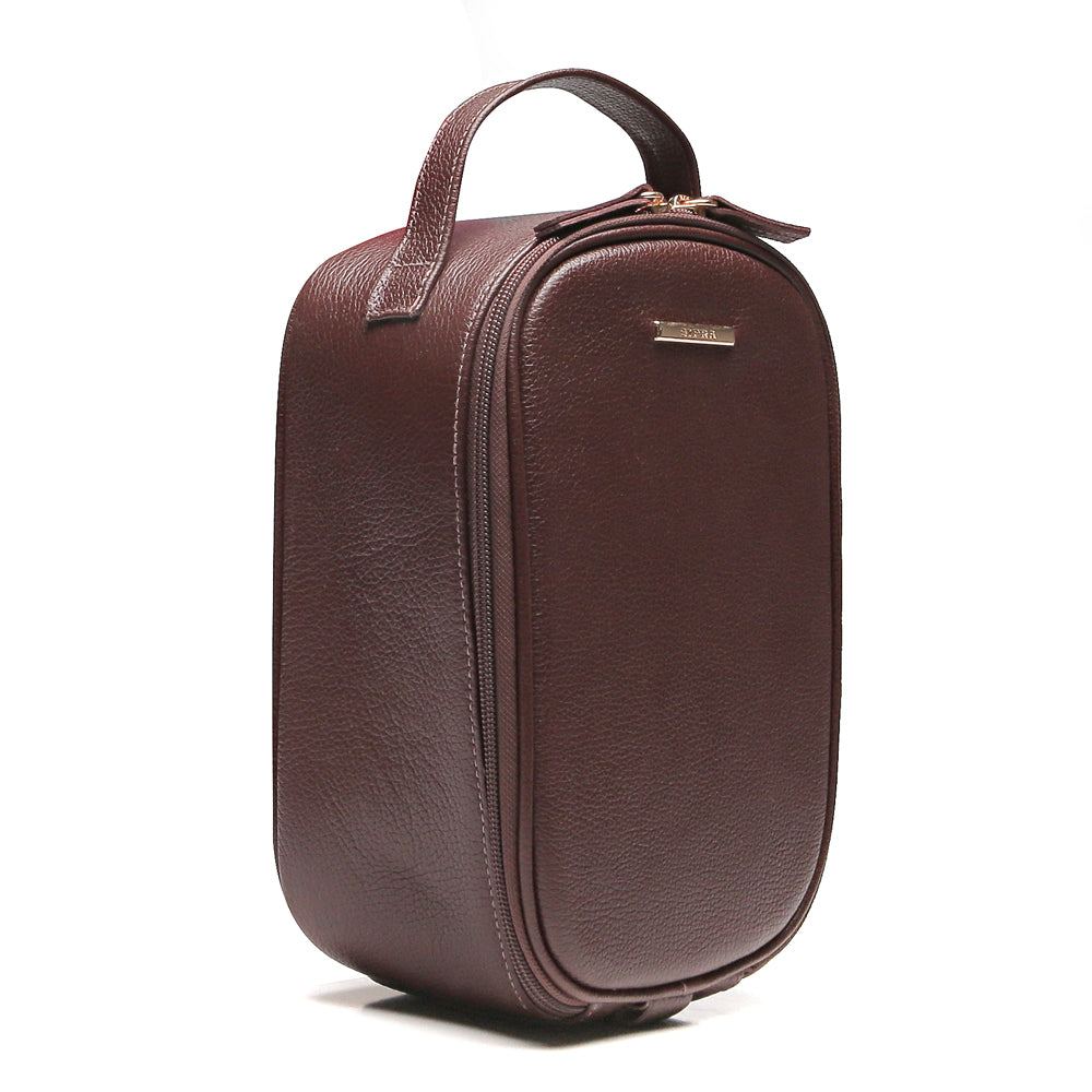 Kit Nécessaires Para Viagem Couro Marrom