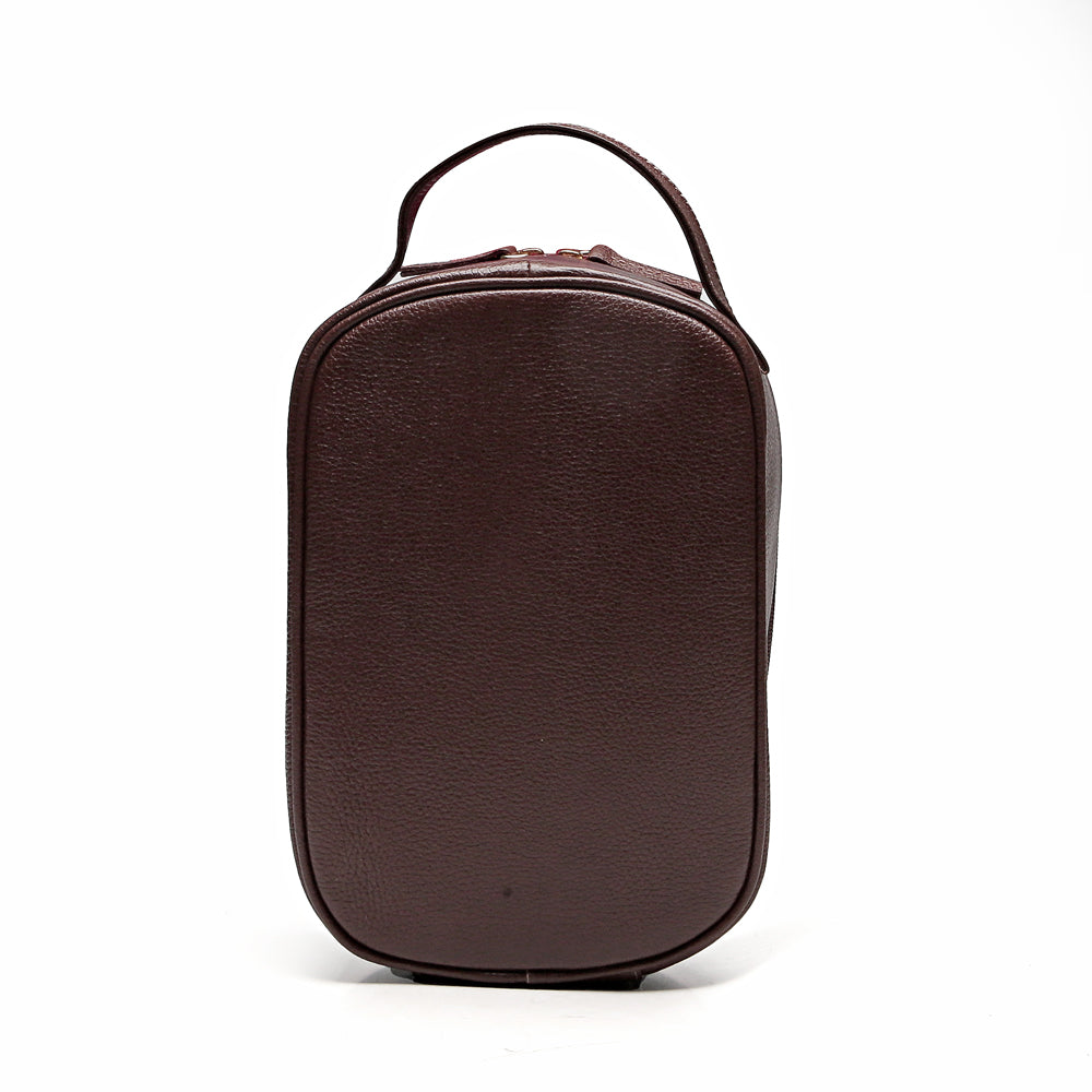 Kit Nécessaires Para Viagem Couro Marrom