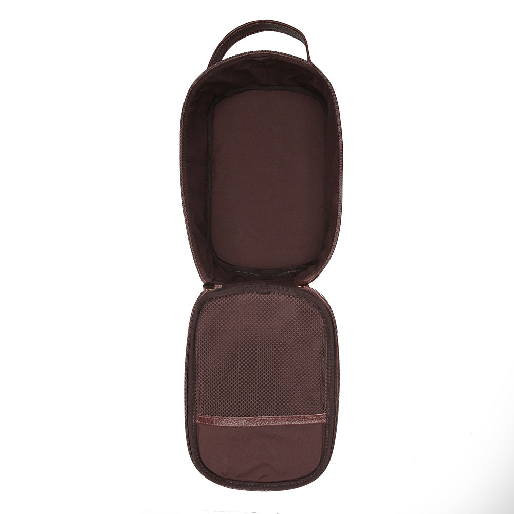 Kit Nécessaires Para Viagem Couro Marrom
