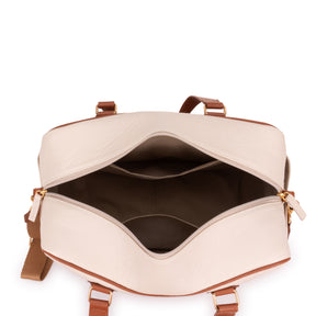 Mala Feminina para Maternidade de Couro Off White Diana