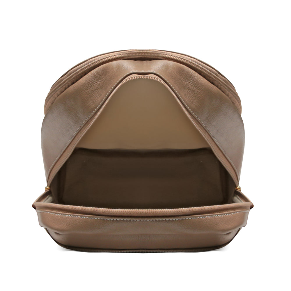 Mochila Feminina Cinza De Couro Média Amy