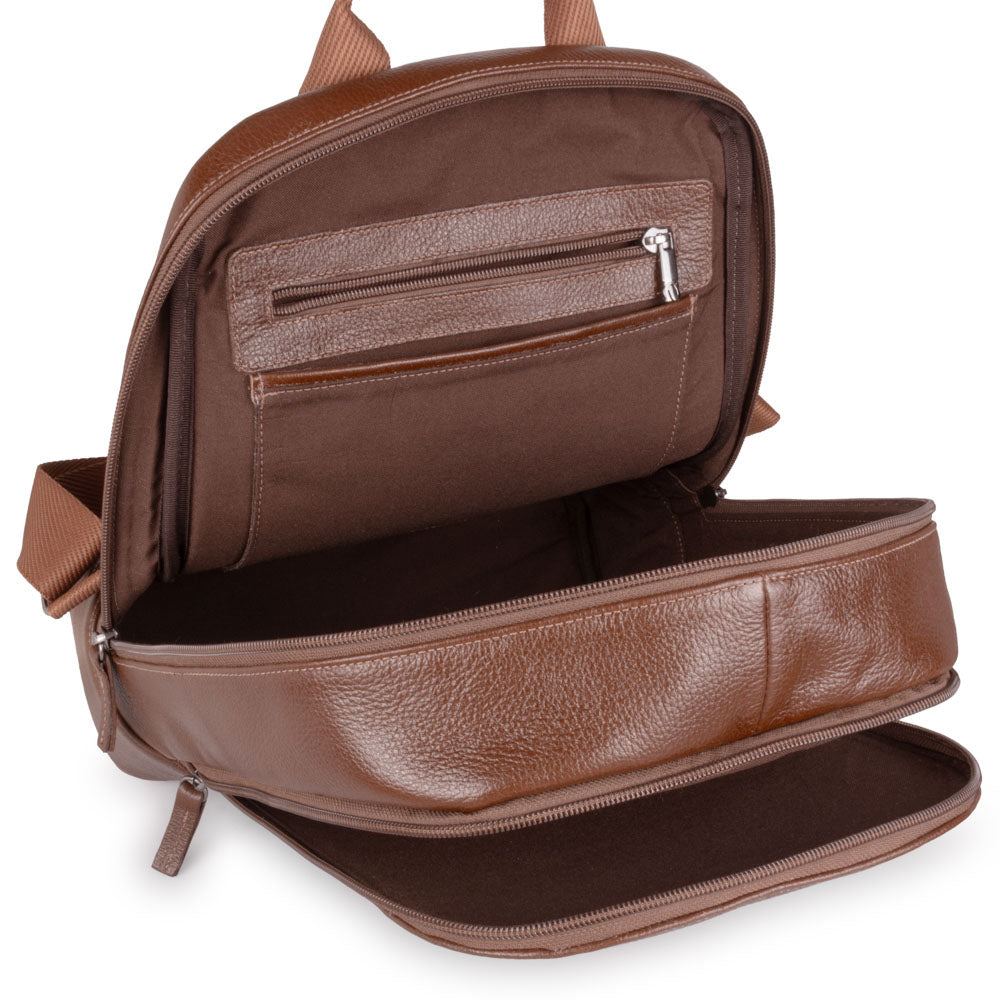 Mochila Feminina Marrom De Couro Média Amy