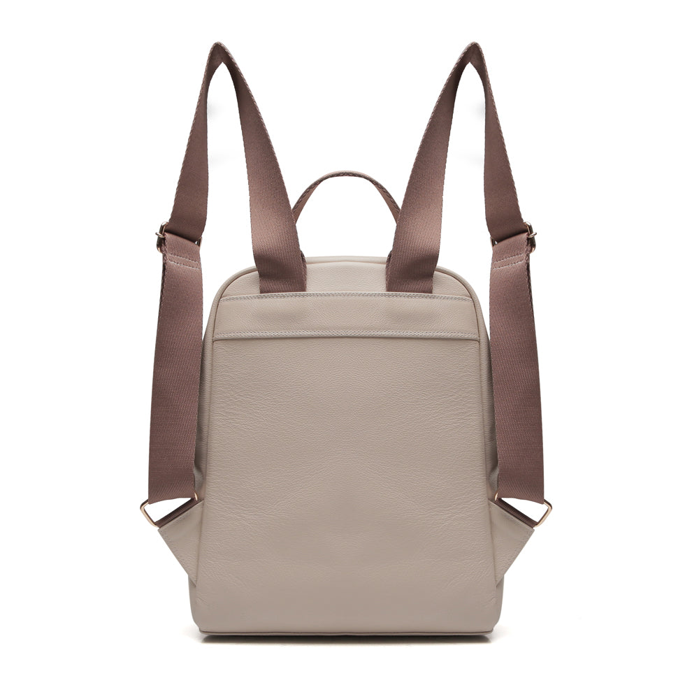 Mochila Feminina Off White De Couro Média Amy