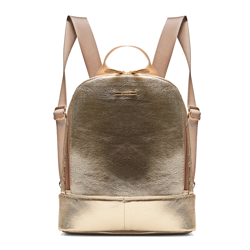 Mochila Feminina Ouro De Couro Média Amy