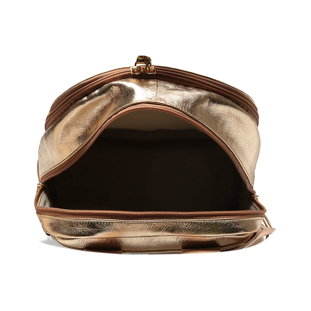 Mochila Feminina Ouro De Couro Média Amy