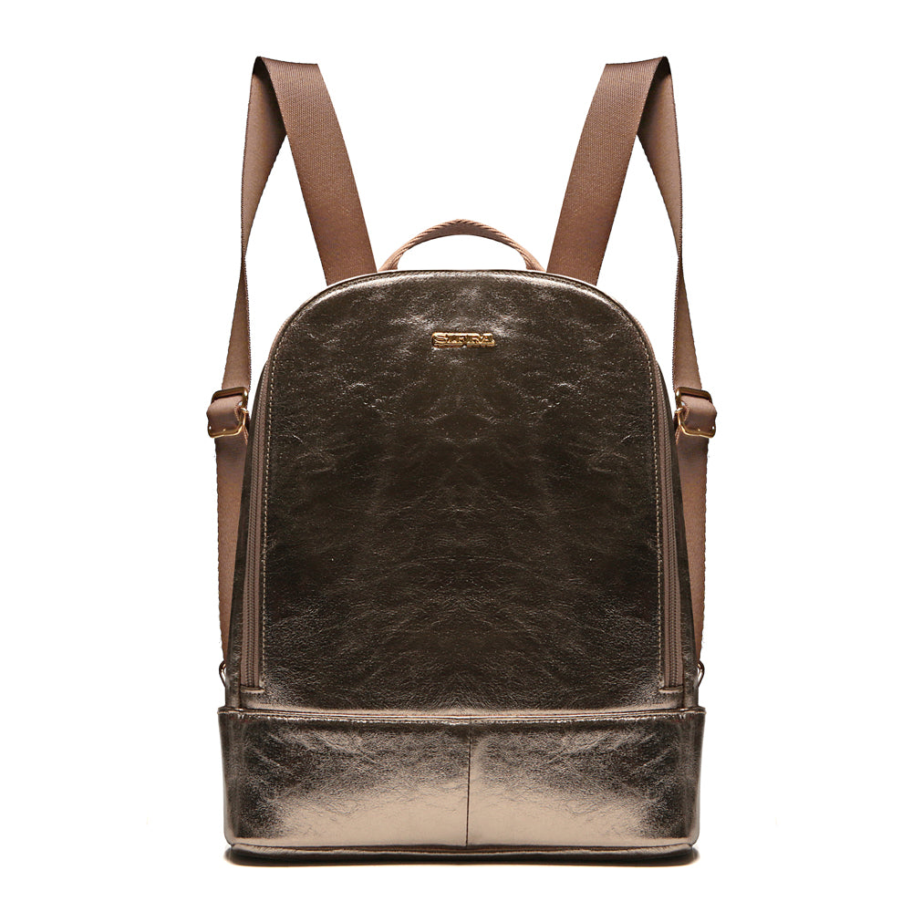 Mochila Feminina Ouro Velho De Couro Média Amy