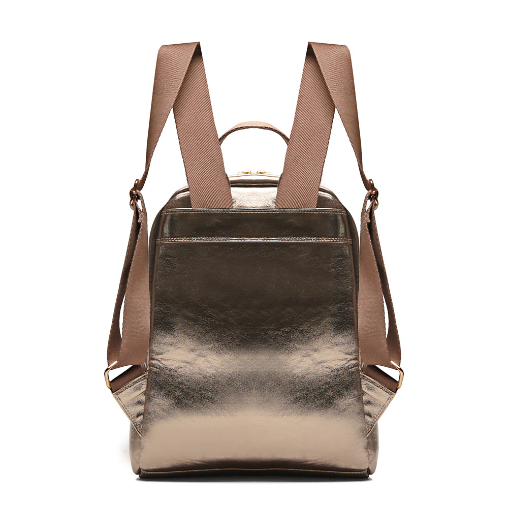 Mochila Feminina Ouro Velho De Couro Média Amy