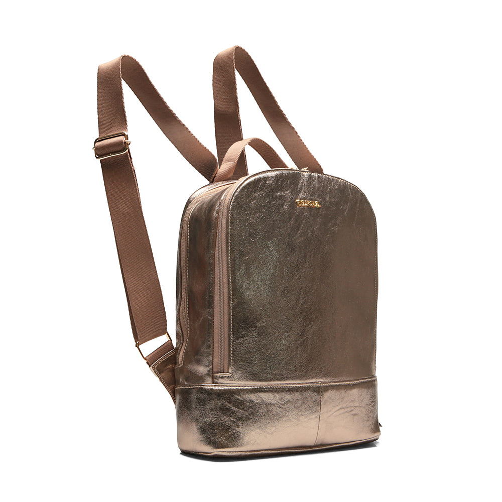 Mochila Feminina Ouro Velho De Couro Média Amy