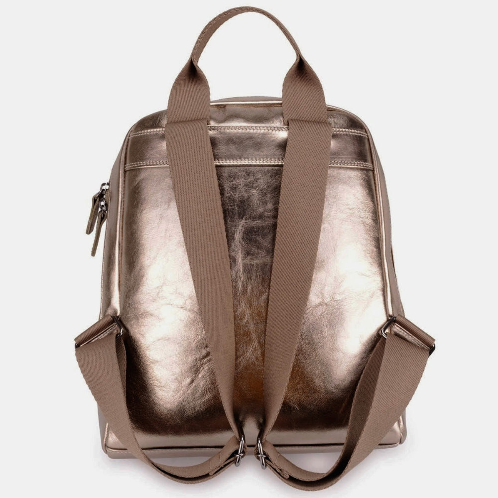 Mochila Feminina Ouro Velho Ônix De Couro Média Amy
