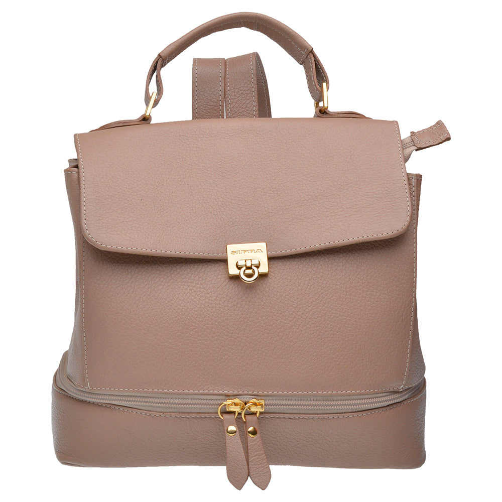 Mochila Feminina Pequena De Couro Nude Ella