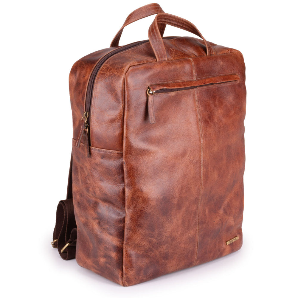 Mochila Unissex Notebook Grande Couro Marrom Irlanda