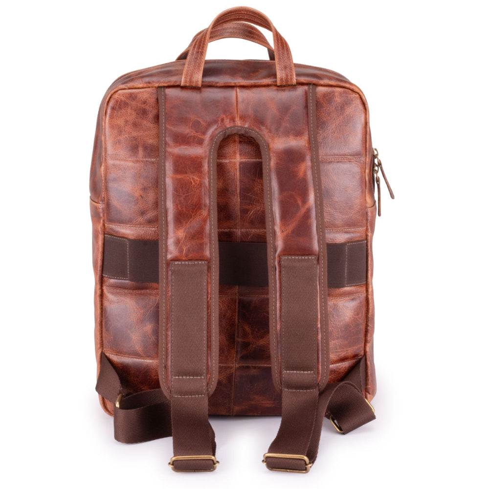 Mochila Unissex Notebook Grande Couro Marrom Irlanda