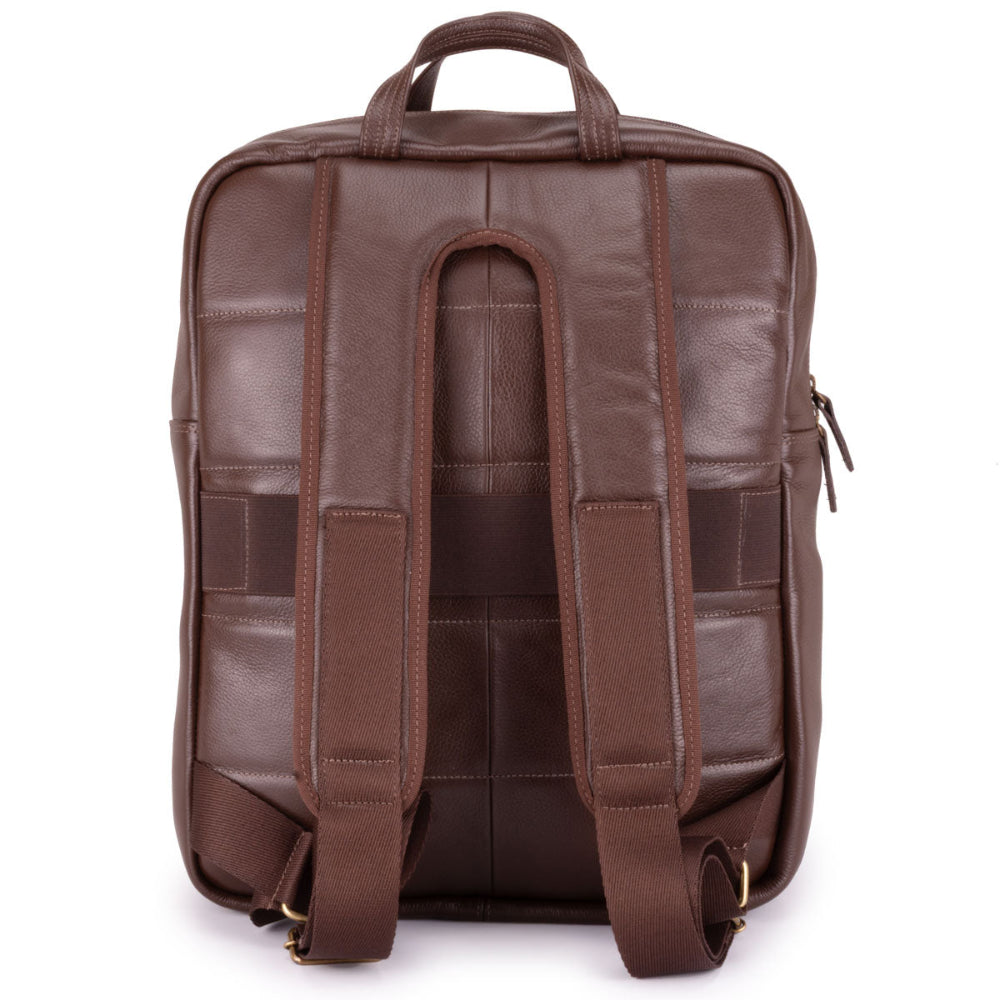 Mochila Unissex Notebook Grande De Couro Marrom Irlanda