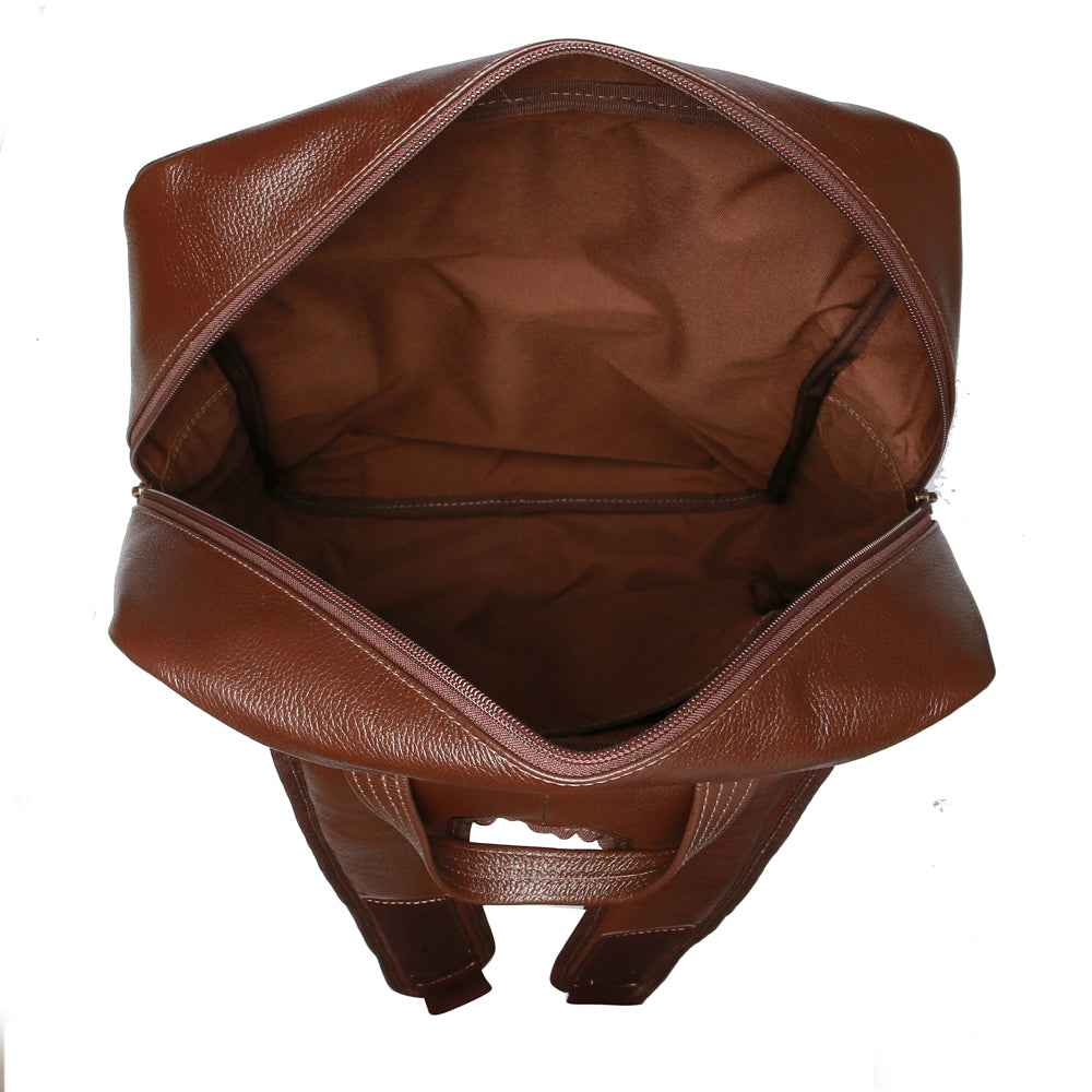 Mochila para Notebook Grande De Couro Marrom Logan