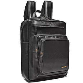 Mochila para Notebook Grande De Couro Preta Logan