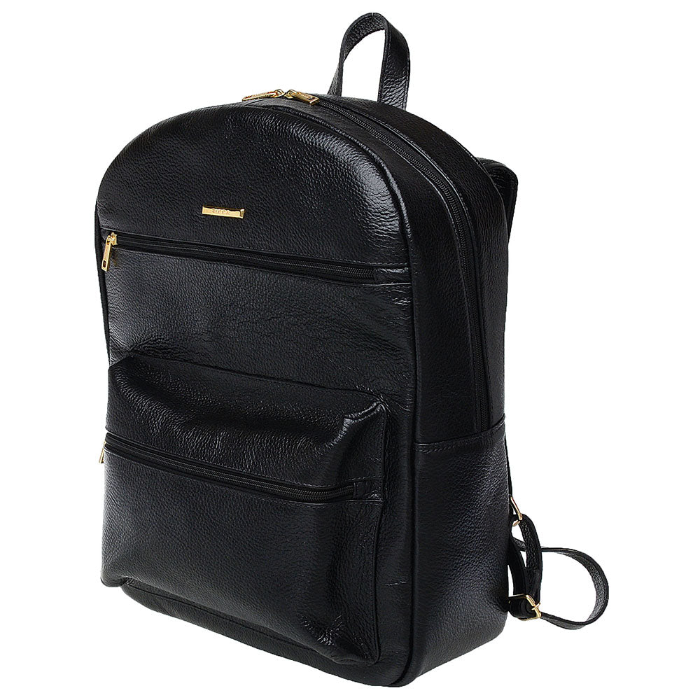 Mochila para Notebook Média De Couro Preto Taylor