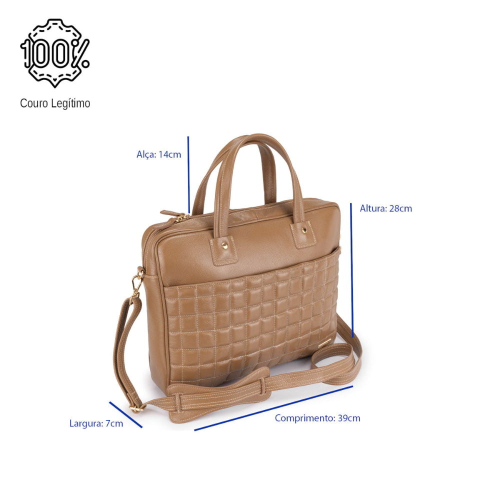 Pasta Executiva Feminina Notebook Couro Caramelo Suiça
