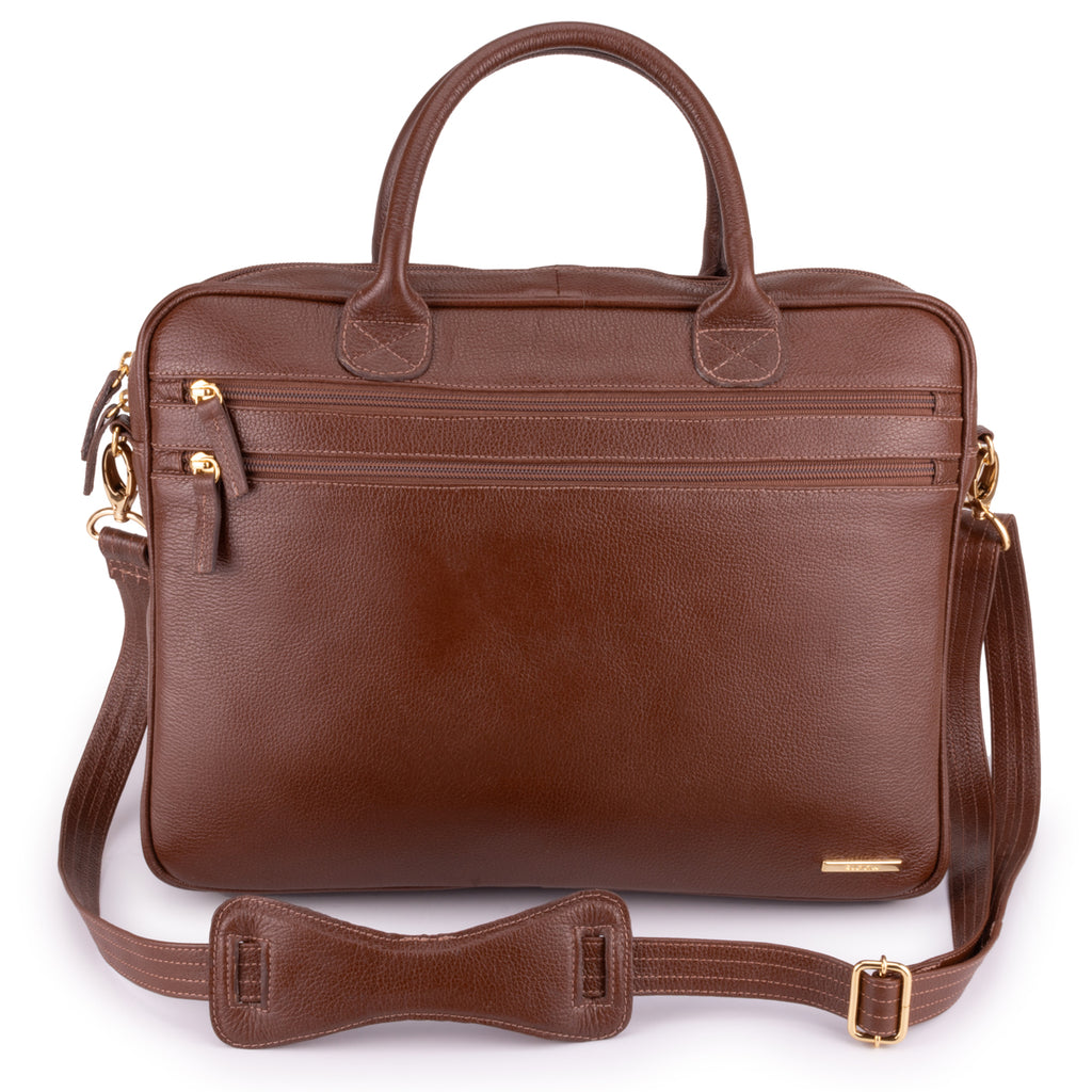 Pasta Executiva Feminina Notebook Couro Marrom Helena