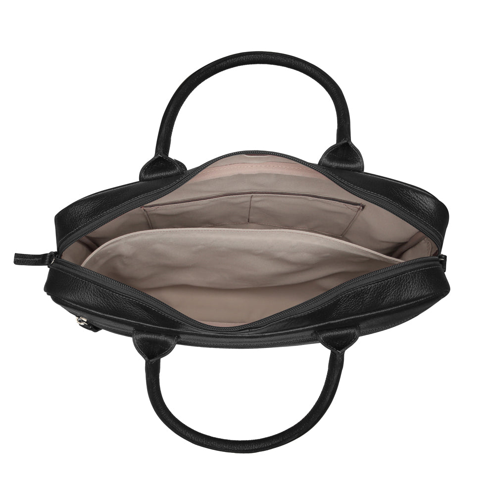 Pasta Executiva Feminina Notebook Couro Preto Helena