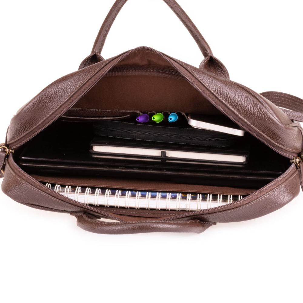 Pasta Executiva Masculina Notebook Couro Marrom Oliver