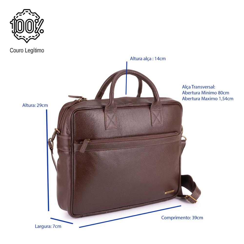 Pasta Executiva Masculina Notebook Couro Marrom Oliver