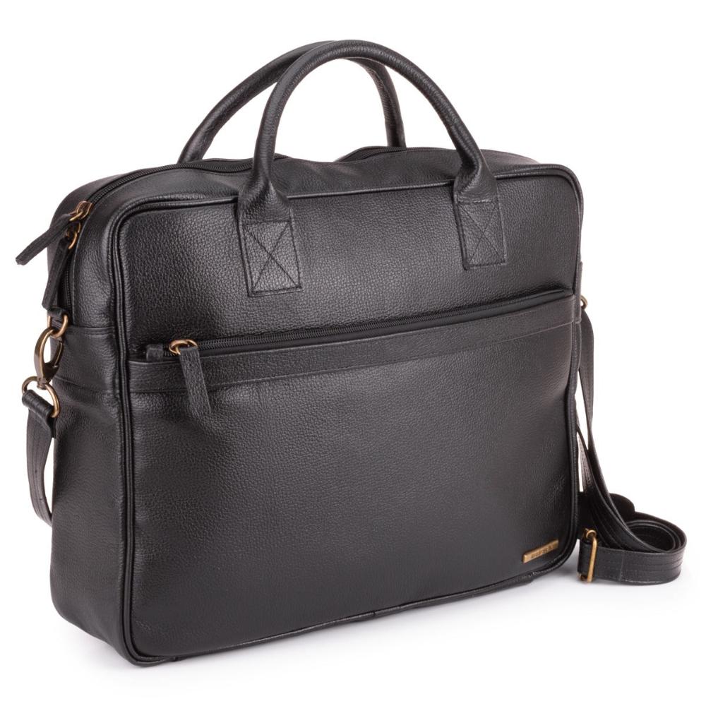 Pasta Executiva Masculina Notebook Couro Preto Oliver