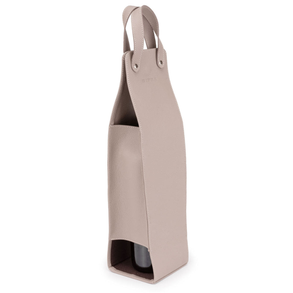 Porta Vinho Couro Cinza Itália