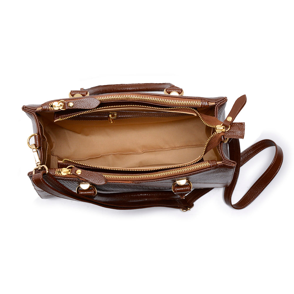 Bolsa Tote Couro Marrom Média Classic Marisa