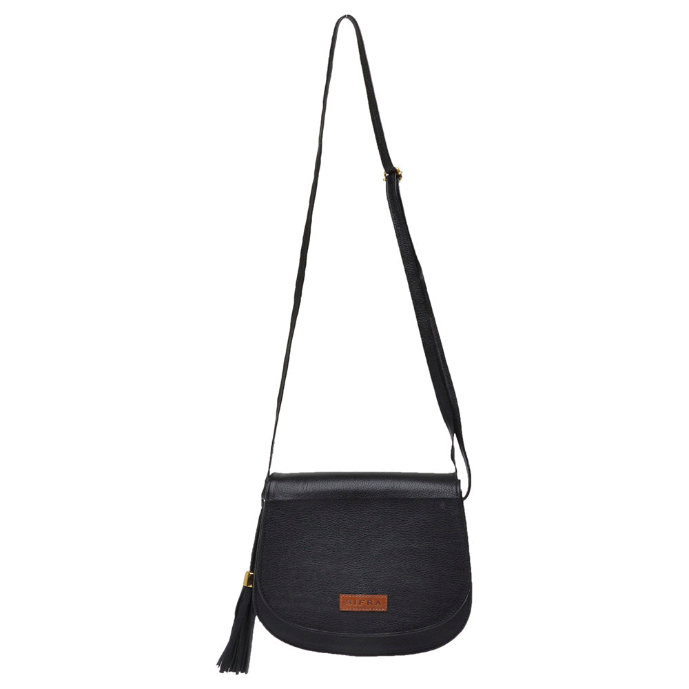 Bolsa Clutch Pequena Couro Preta Bia Classic