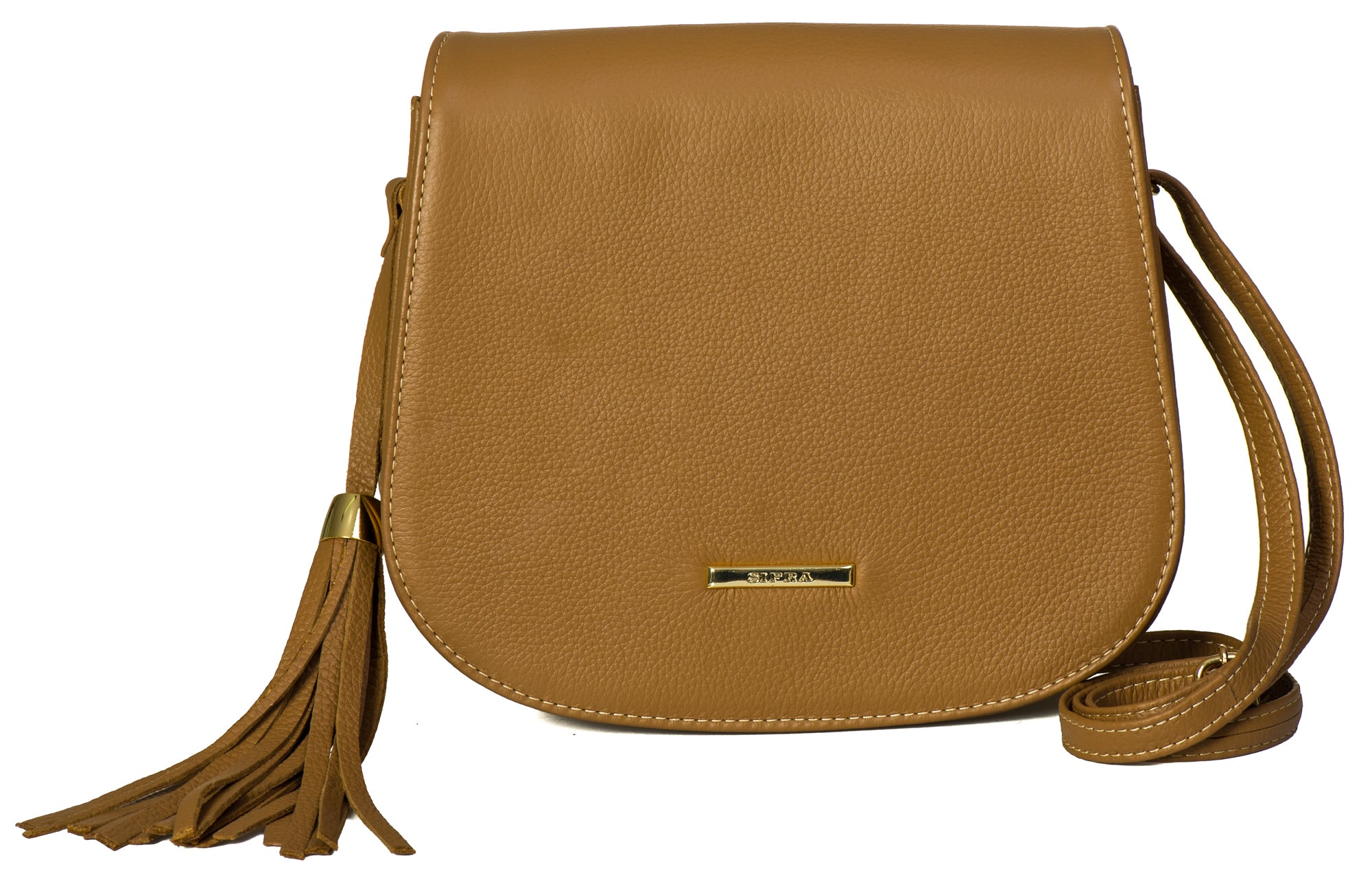 Bolsa Clutch Pequena Couro Caramelo Bia