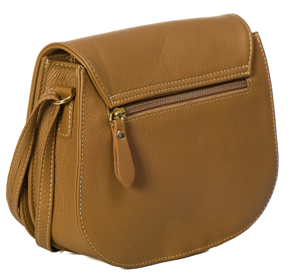 Bolsa Clutch Pequena Couro Caramelo Bia