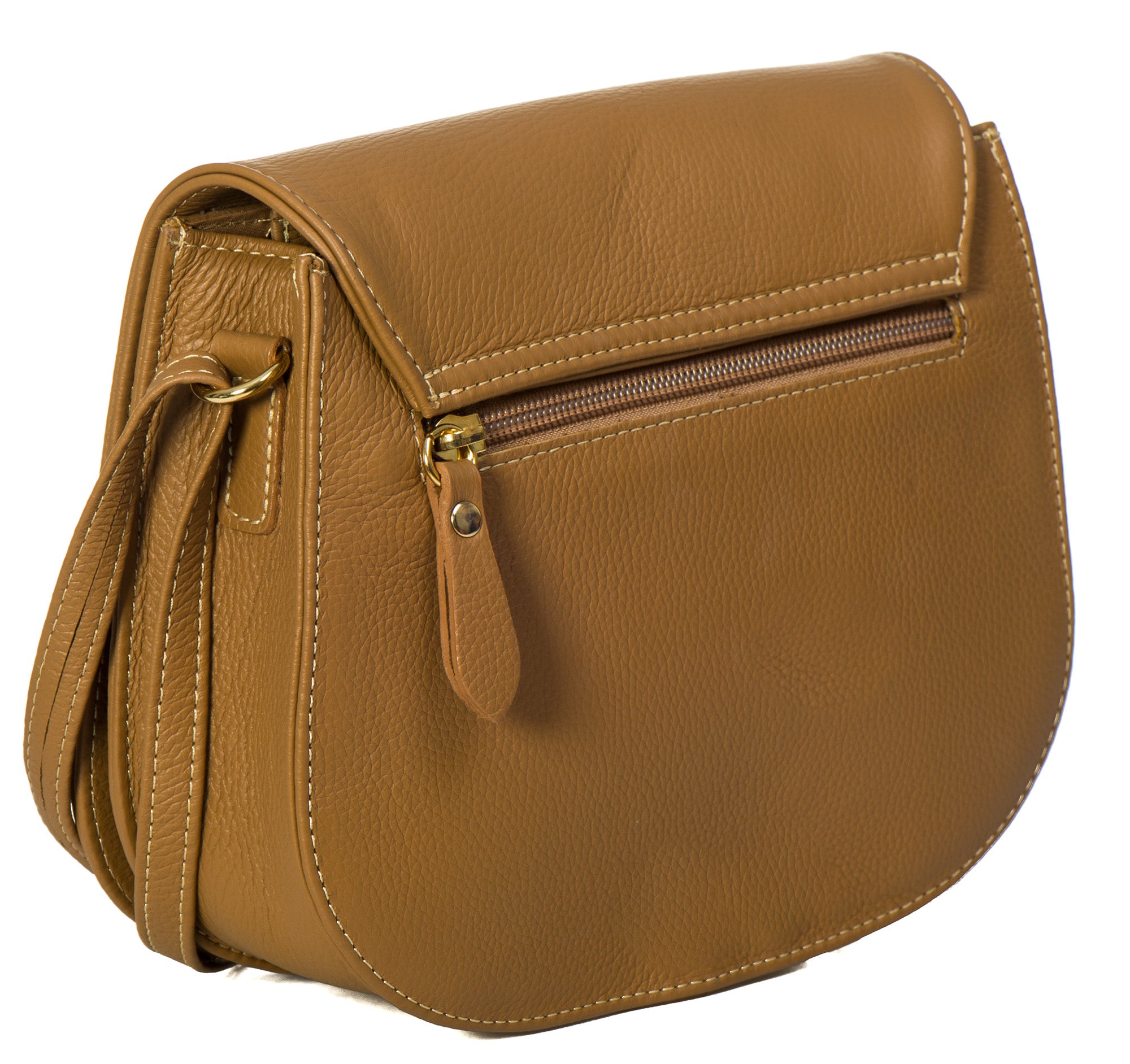 Bolsa Clutch Pequena Couro Caramelo Bia