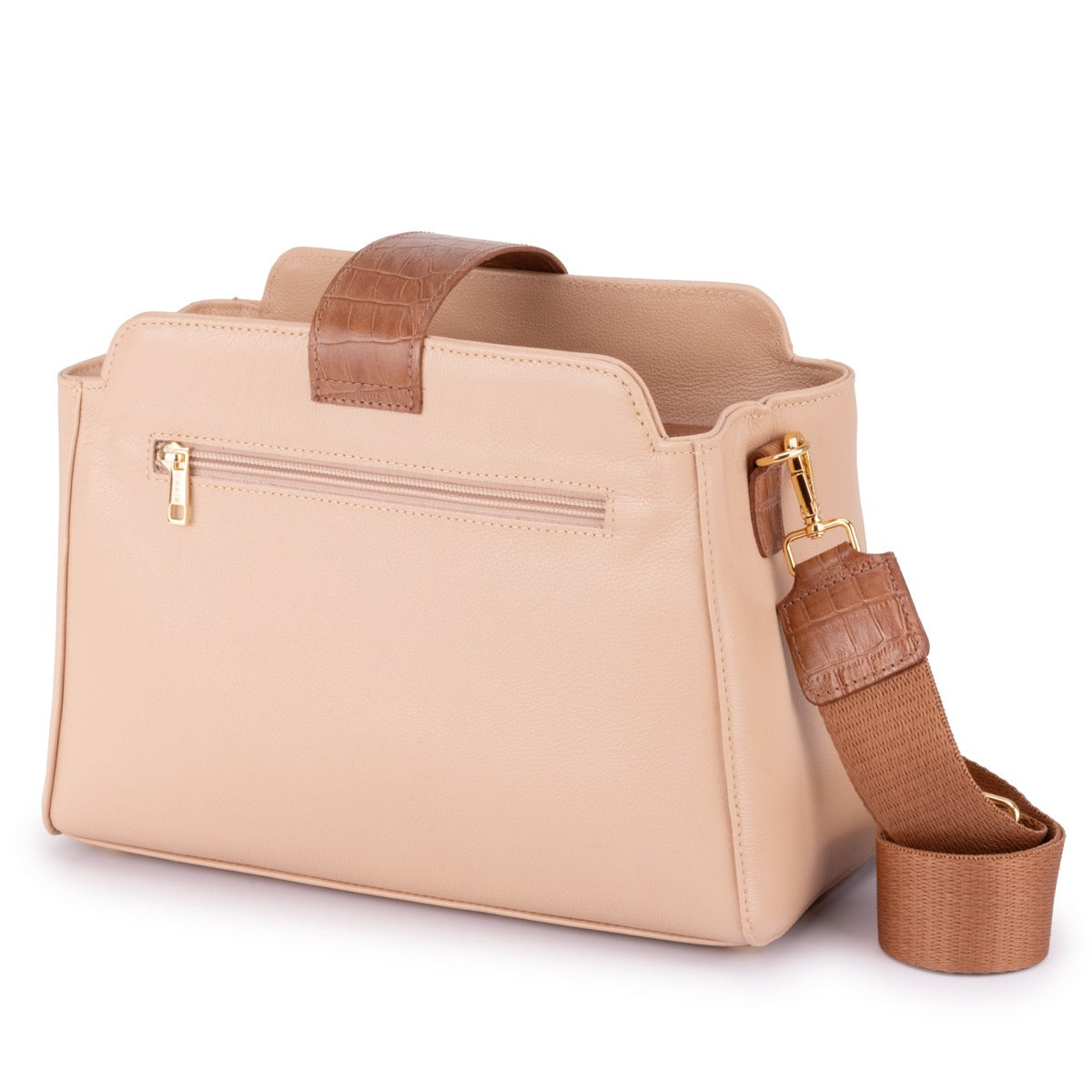 Bolsa Média Couro Rosé Mary Classic