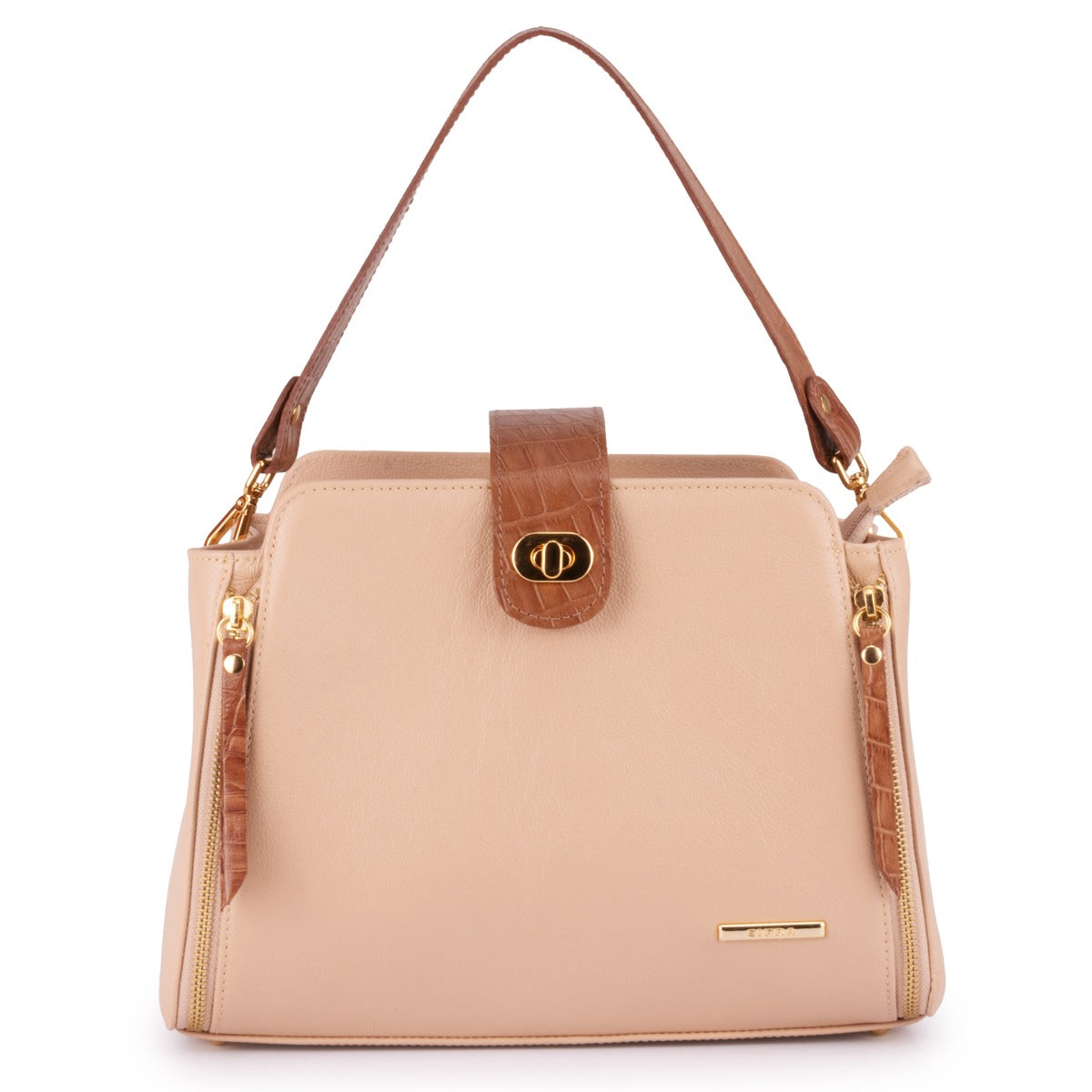 Bolsa Média Couro Rosé Mary Classic