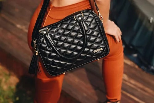 Bolsa Feminina Mão Transversal Couro Preta Lily