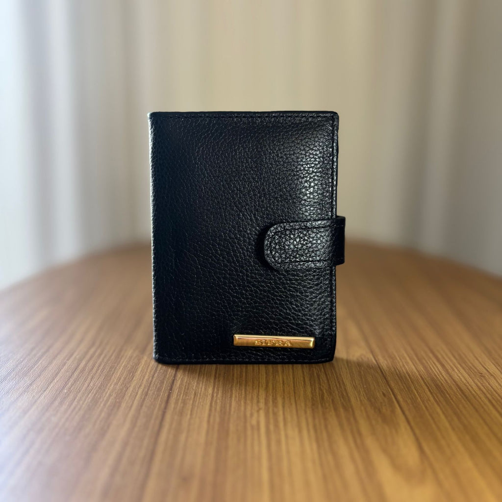 Porta Cartão e Documentos Feminino Couro Preto