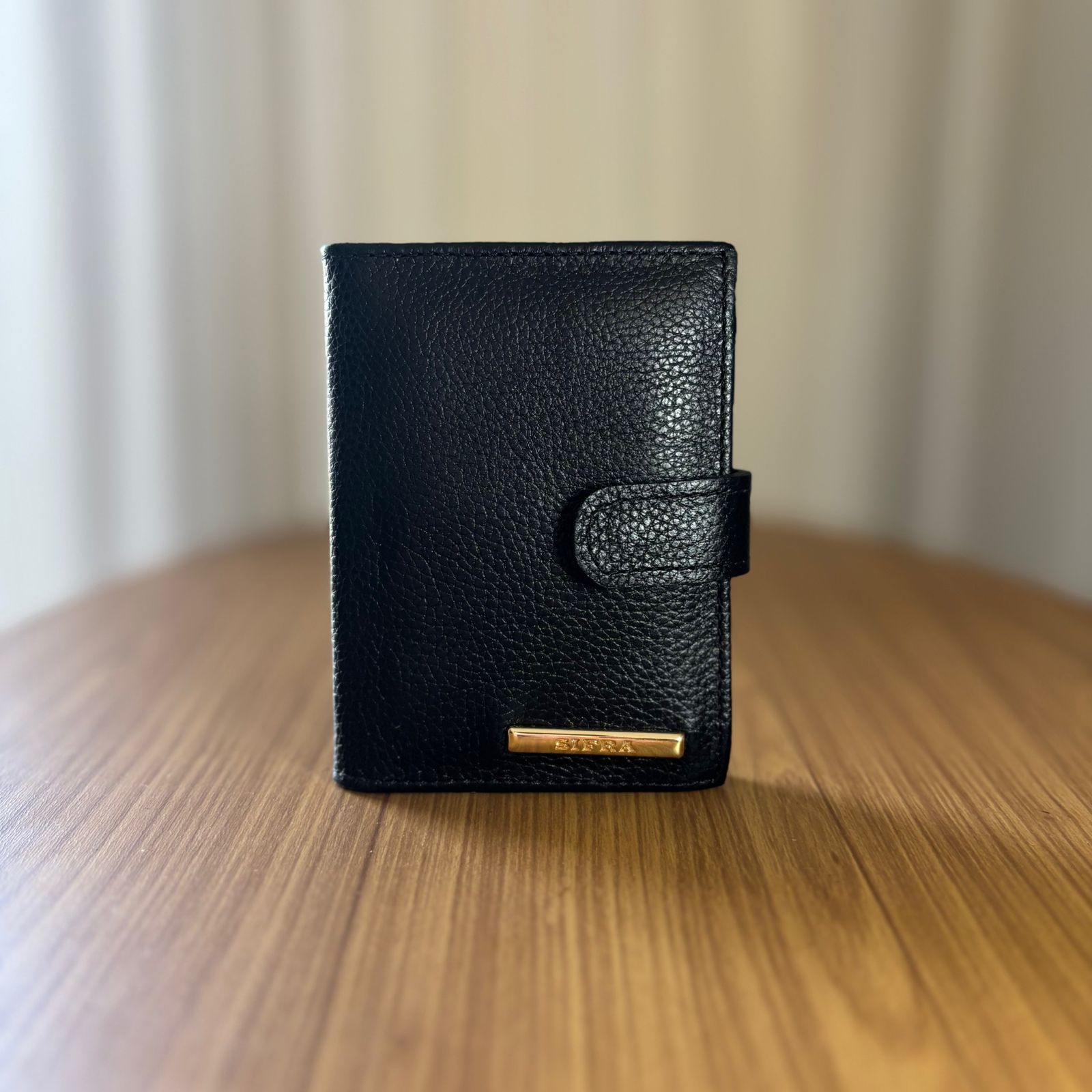 Porta Cartão e Documentos Feminino Couro Preto