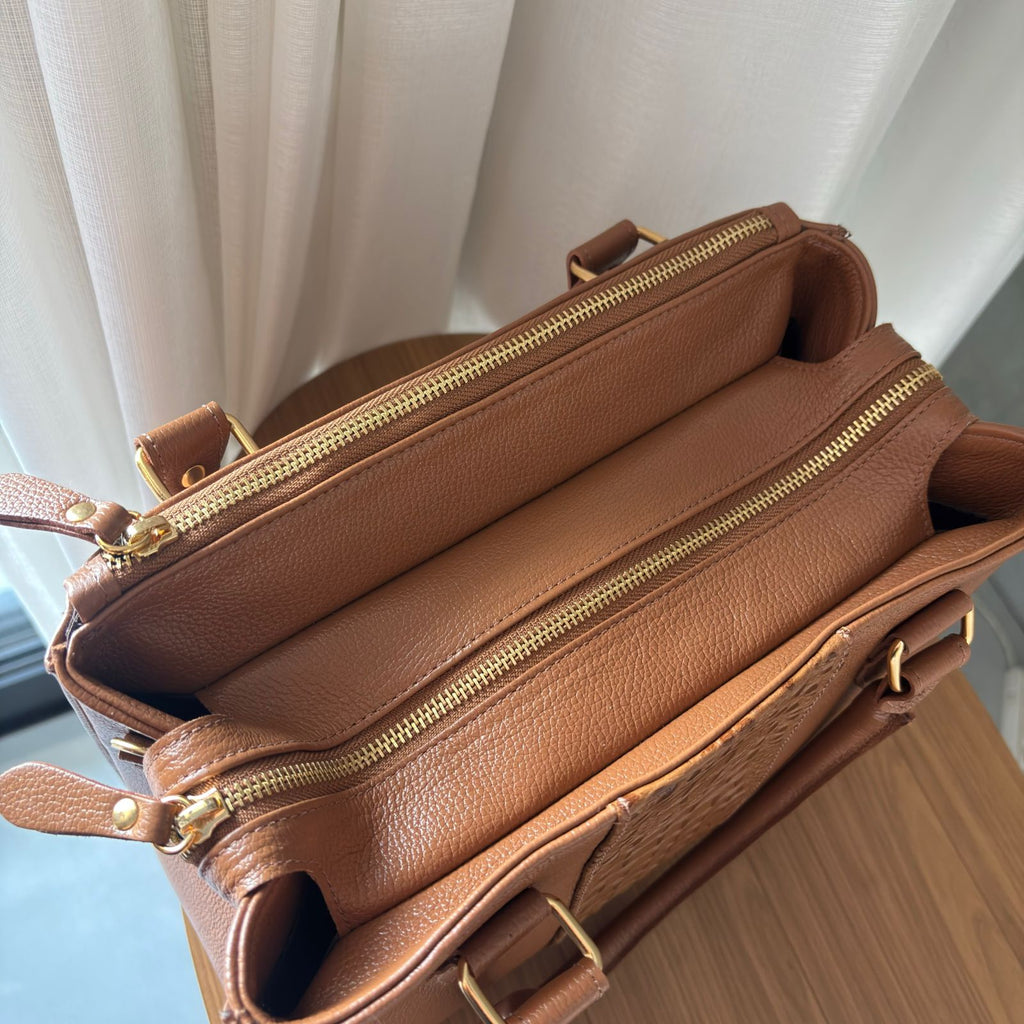 Bolsa Tote Média Couro Caramelo Sophie