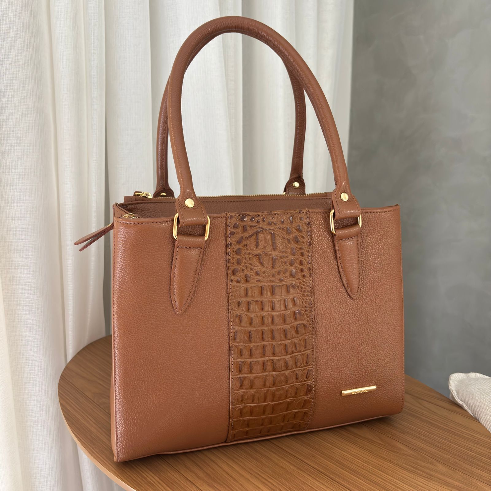 Bolsa Tote Média Couro Caramelo Sophie