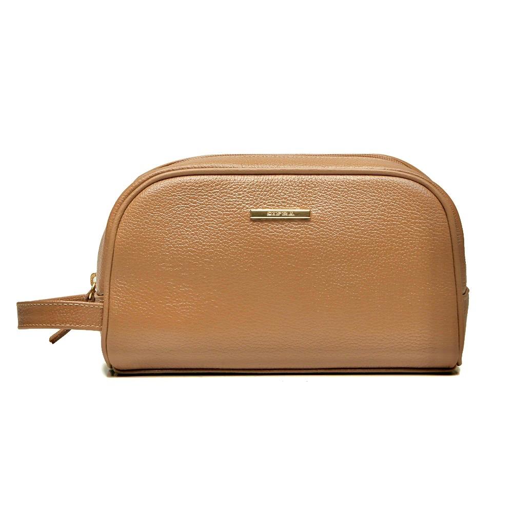 Kit Nécessaires Para Viagem Couro Caramelo