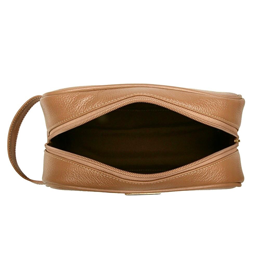 Kit Nécessaires Para Viagem Couro Caramelo