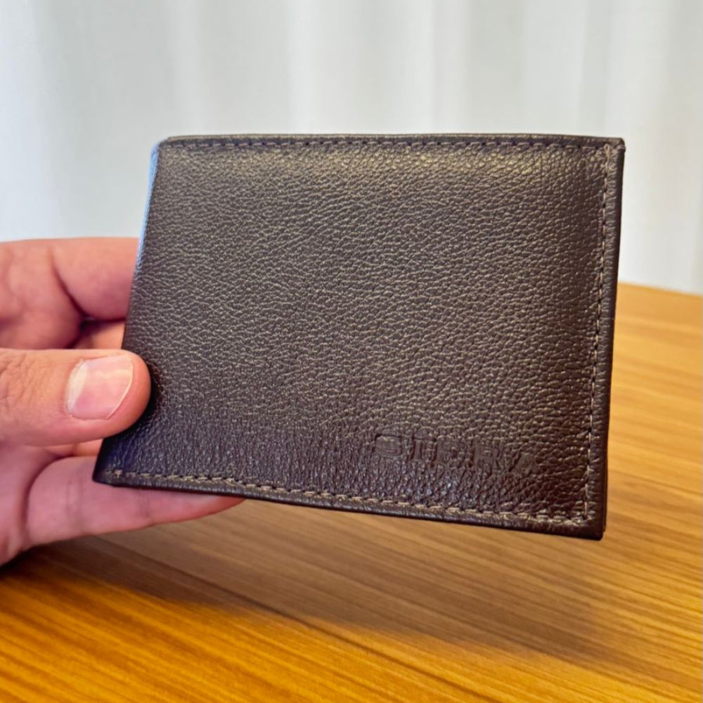 Carteira Masculina Couro Compacta Marrom