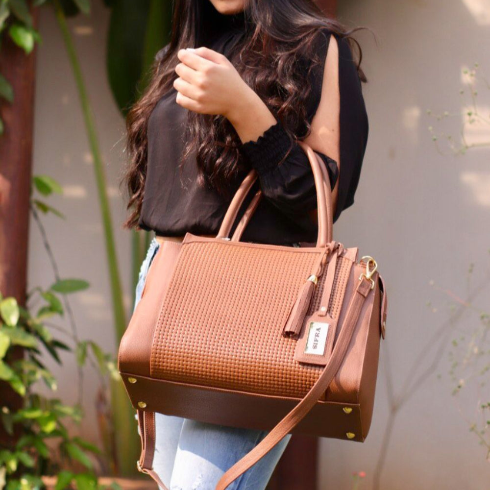 Bolsa Feminina de Ombro Couro Marrom Ruth