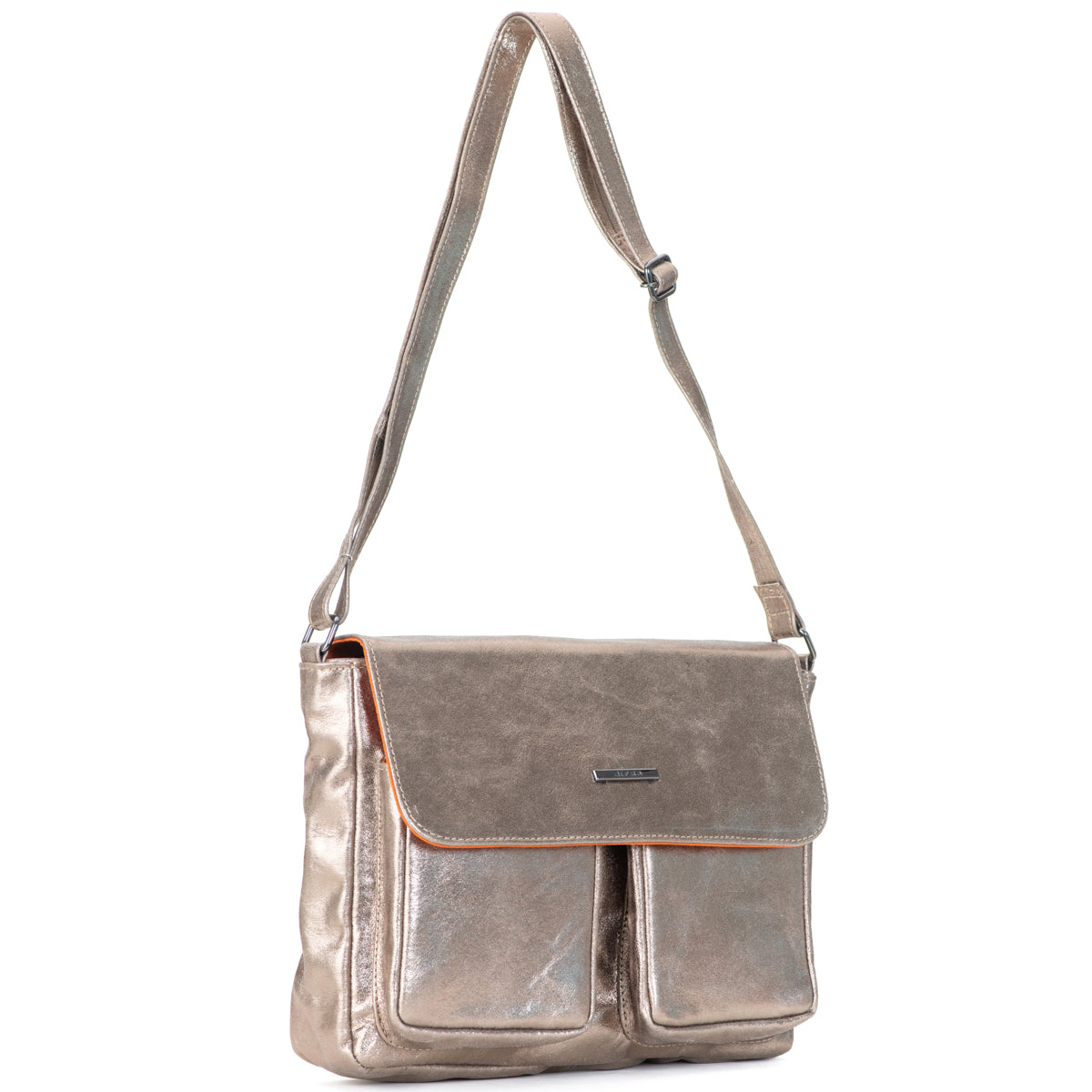 Bolsa Transversal Média Couro Ouro Velho Marina