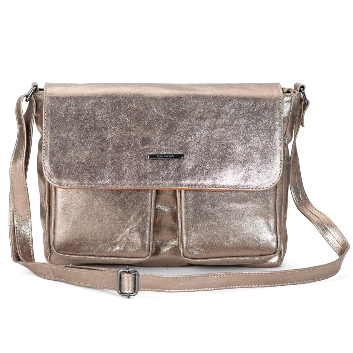 Bolsa Transversal Média Couro Ouro Velho Marina