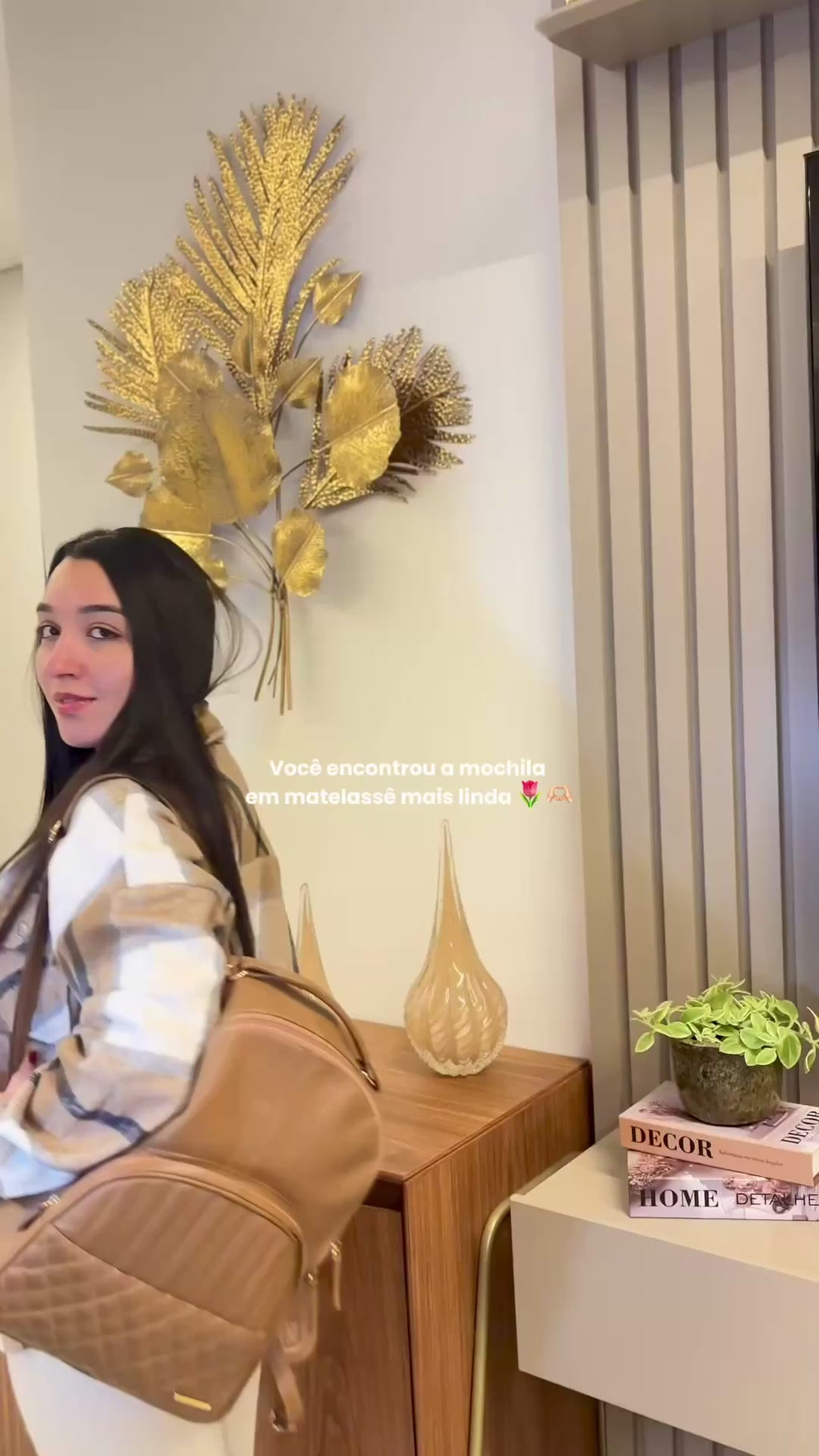 Mochila para Notebook Média De Couro Caramelo Avery