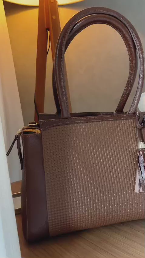 Bolsa Feminina de Ombro Couro Avelã Ruth