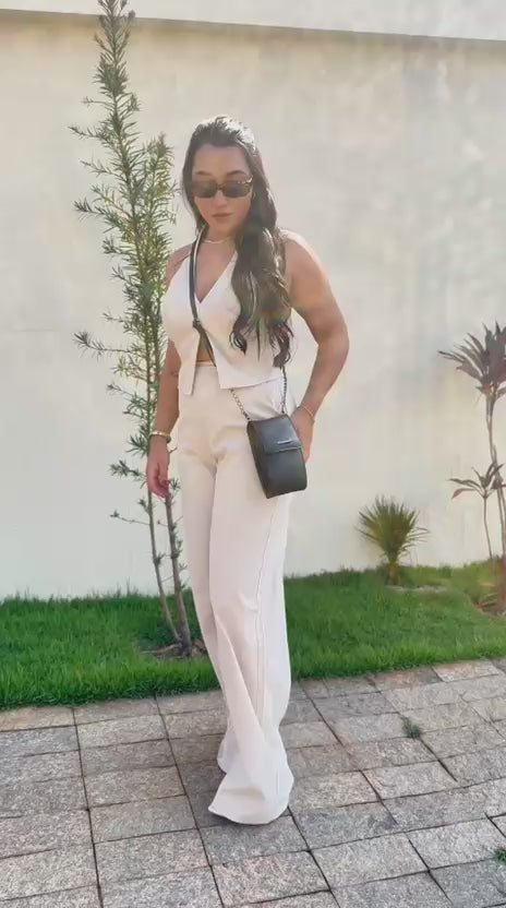 Bolsa Feminina Porta Celular Couro Preta Karen