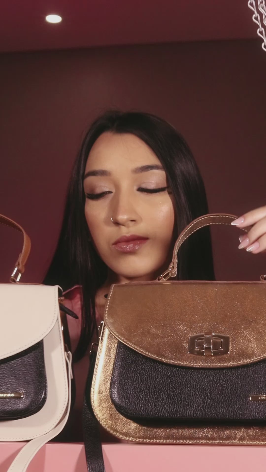 Bolsa Estruturada Mão Couro Off White Nice