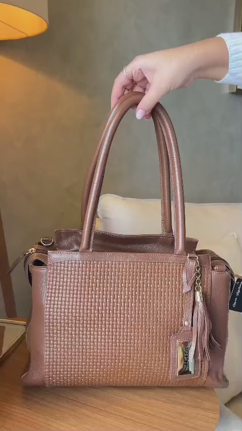 Bolsa Feminina de Ombro Couro Marrom Ruth